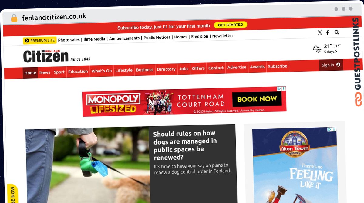 Publish Guest Post on fenlandcitizen.co.uk