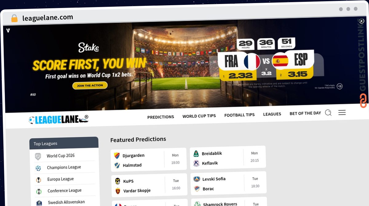 Publish Guest Post on leaguelane.com