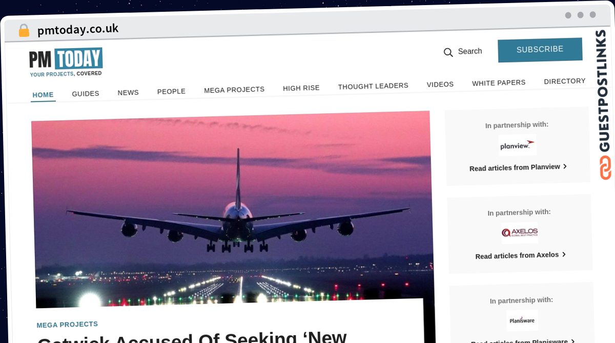 Publish Guest Post on pmtoday.co.uk