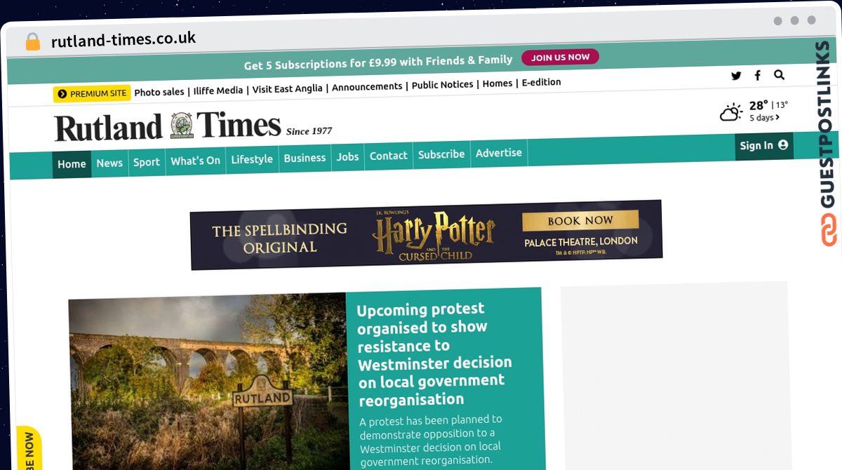 Publish Guest Post on rutland-times.co.uk