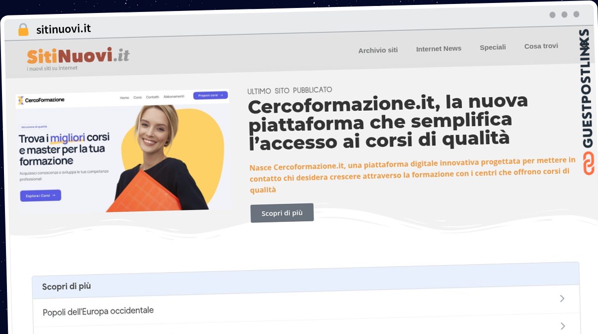 Publish Guest Post on sitinuovi.it