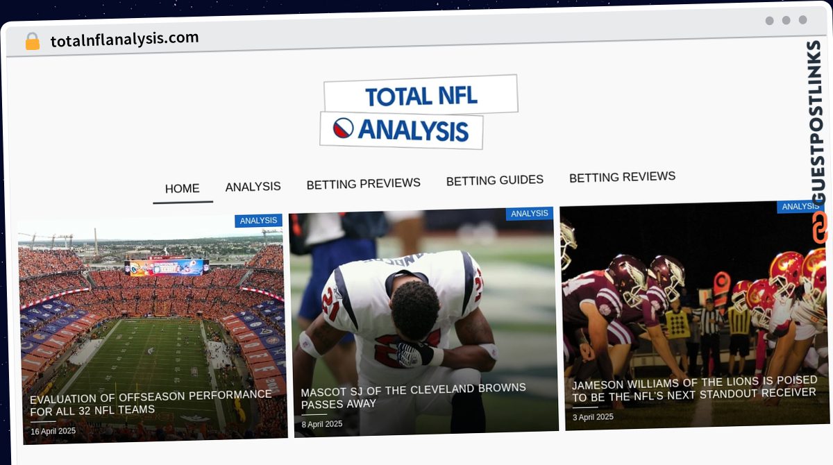 Publish Guest Post on totalnflanalysis.com