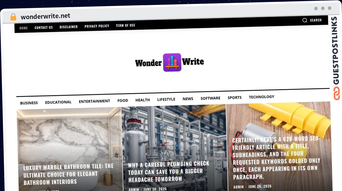 Publish Guest Post on wonderwrite.net