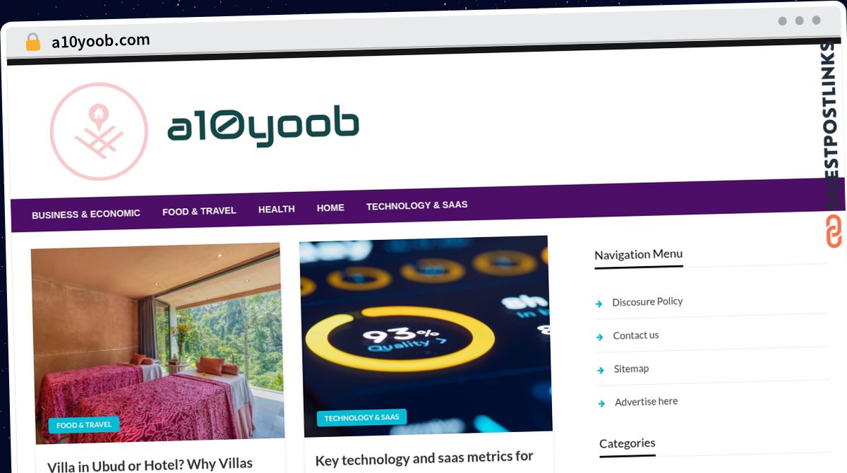 Publish Guest Post on a10yoob.com
