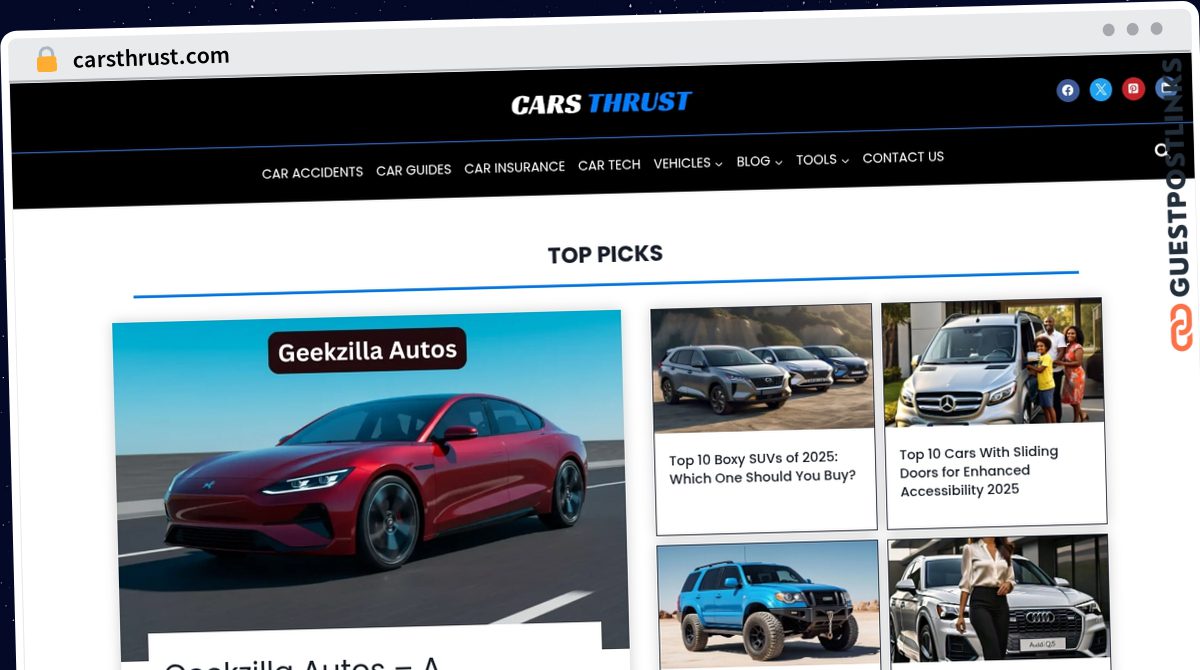 Publish Guest Post on carsthrust.com