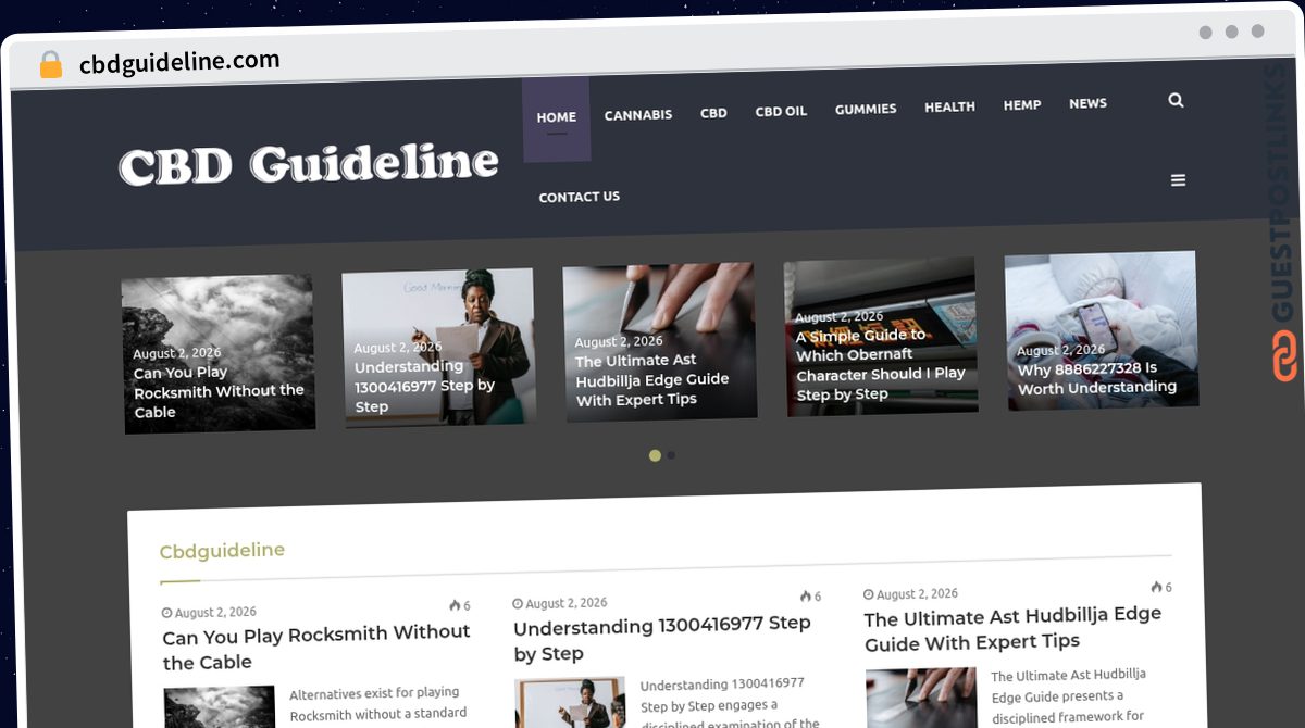 Publish Guest Post on cbdguideline.com