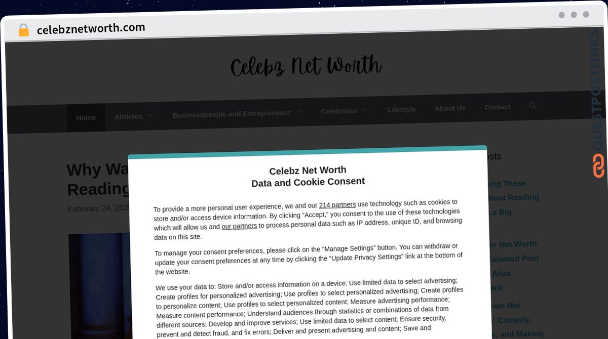 Publish Guest Post on celebznetworth.com