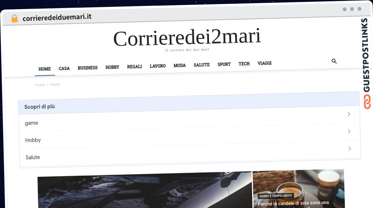 Publish Guest Post on corrieredeiduemari.it