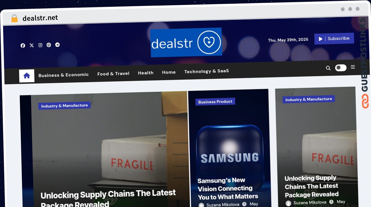 Publish Guest Post on dealstr.net