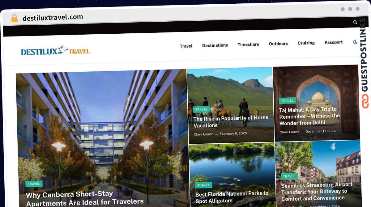 Publish Guest Post on destiluxtravel.com