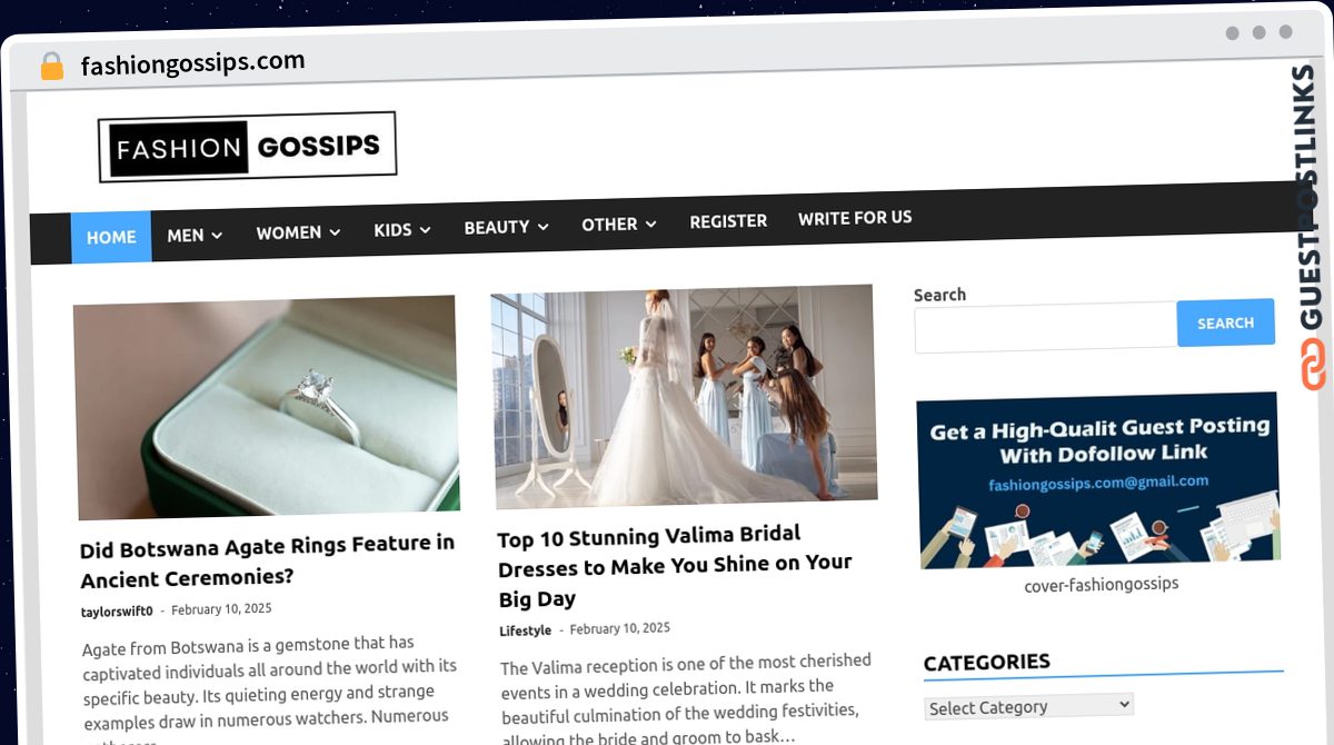 Publish Guest Post on fashiongossips.com