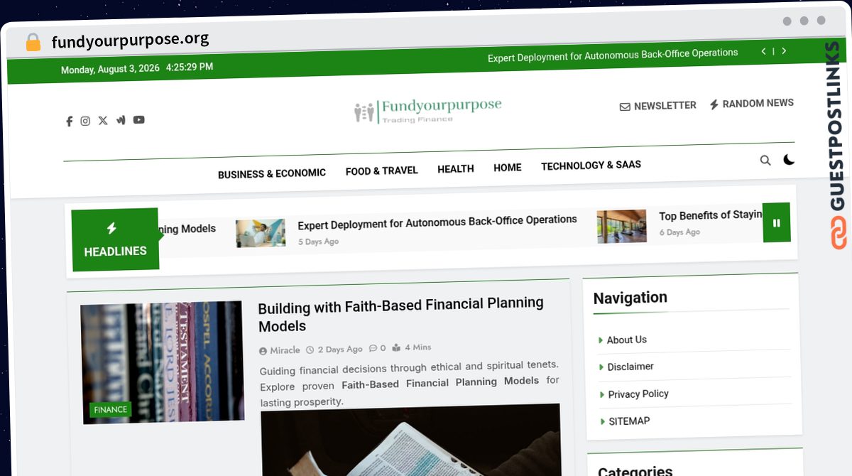 Publish Guest Post on fundyourpurpose.org