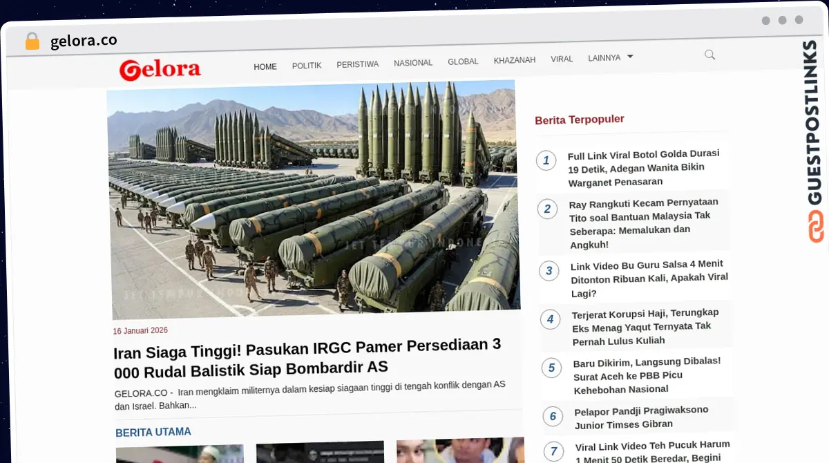 Publish Guest Post on gelora.co