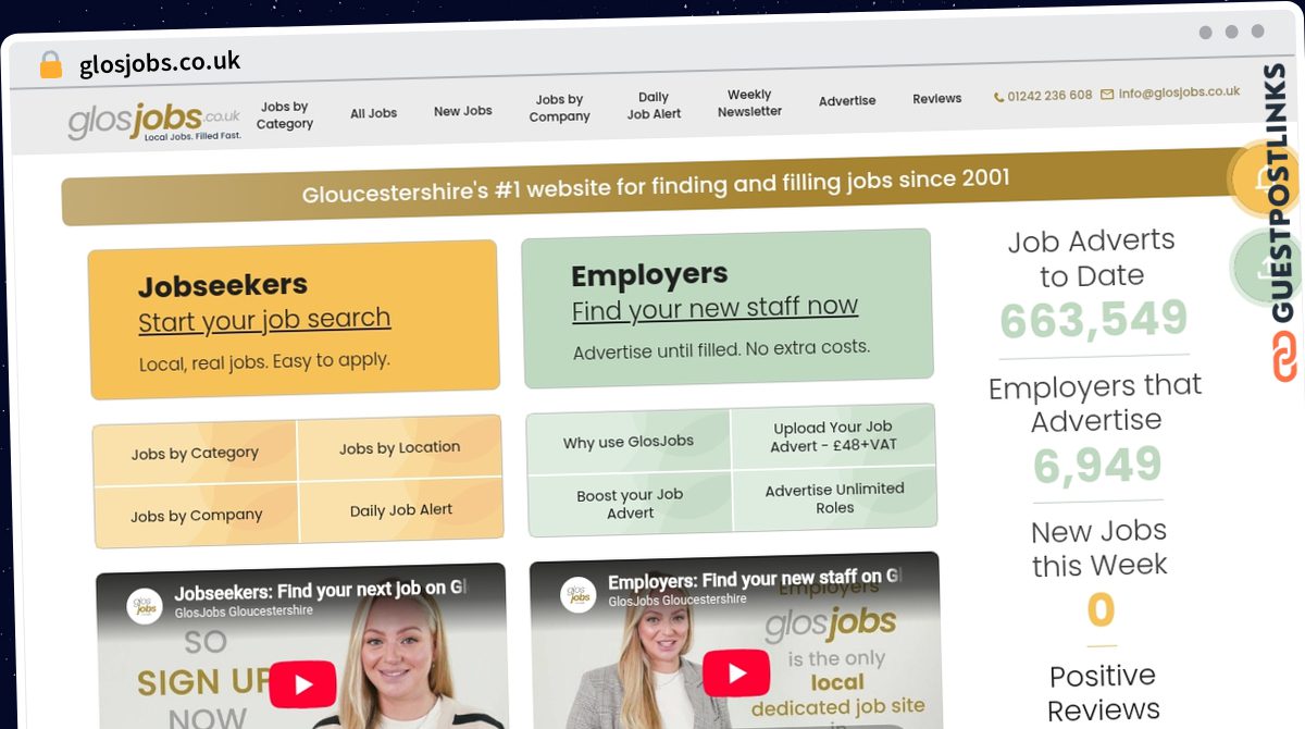 Publish Guest Post on glosjobs.co.uk