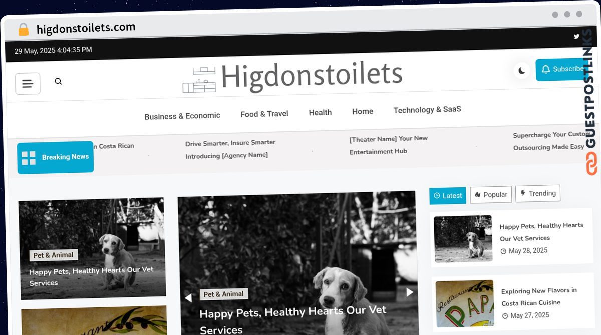 Publish Guest Post on higdonstoilets.com
