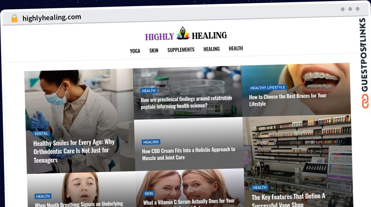 Publish Guest Post on highlyhealing.com