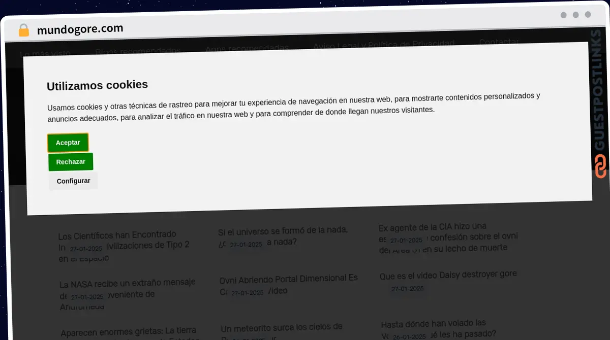 Publish Guest Post on mundogore.com