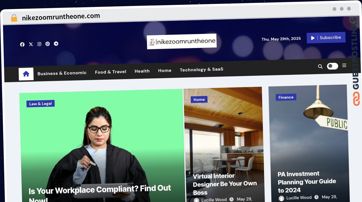 Publish Guest Post on nikezoomruntheone.com