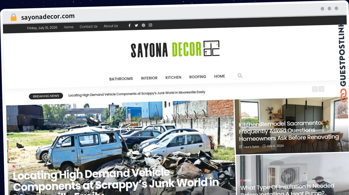 Publish Guest Post on sayonadecor.com