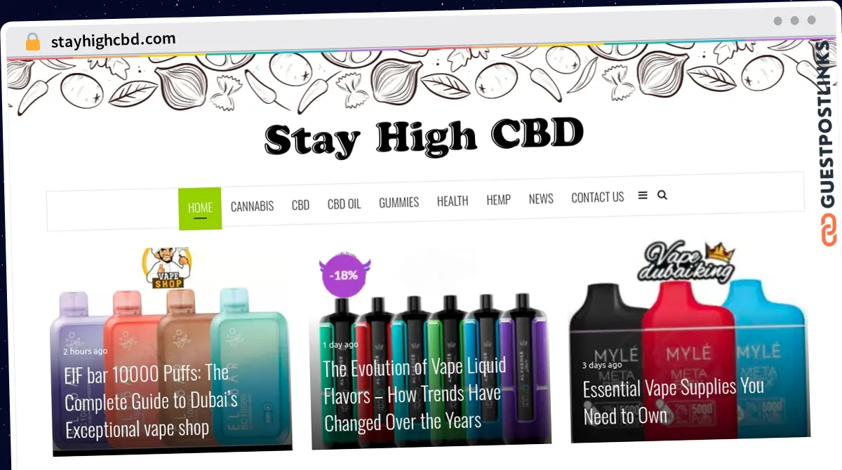 Publish Guest Post on stayhighcbd.com