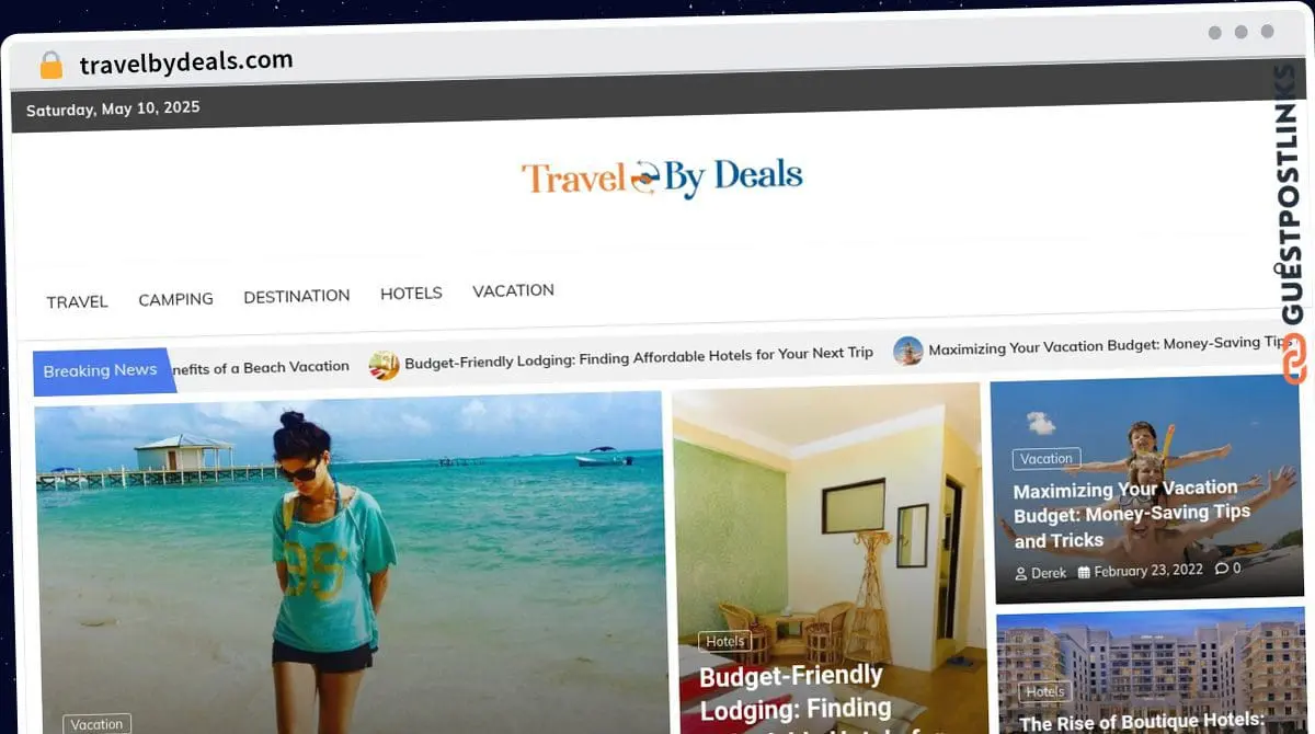 Publish Guest Post on travelbydeals.com