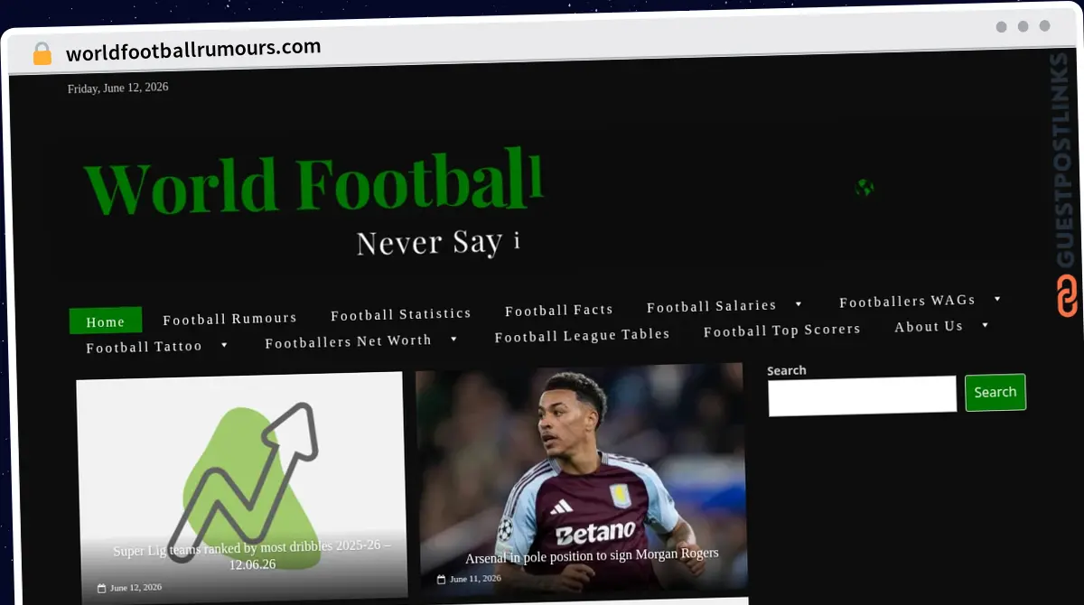 Publish Guest Post on worldfootballrumours.com