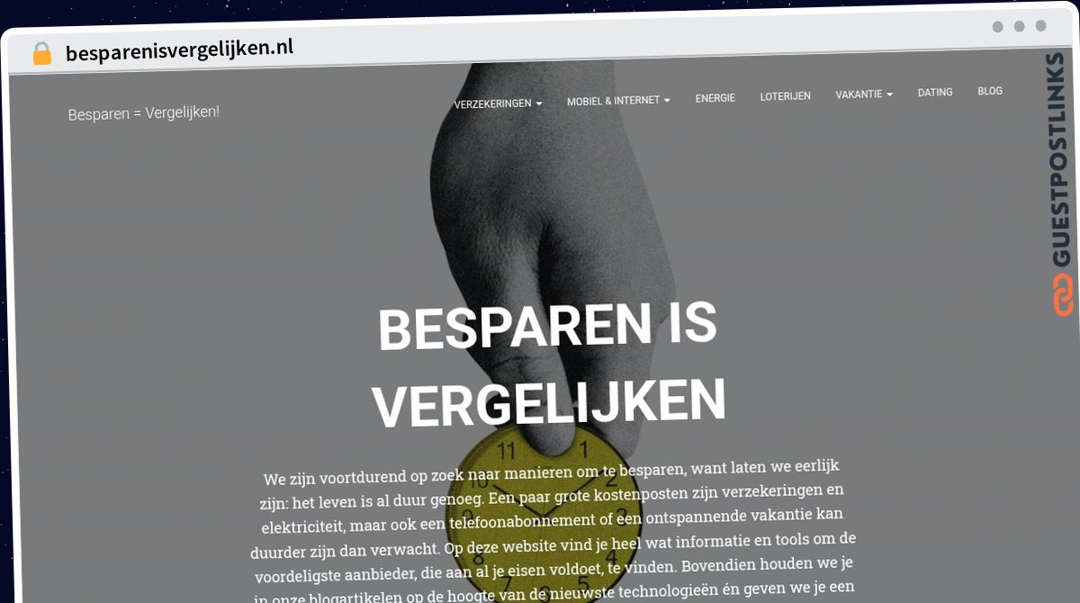 Publish Guest Post on besparenisvergelijken.nl