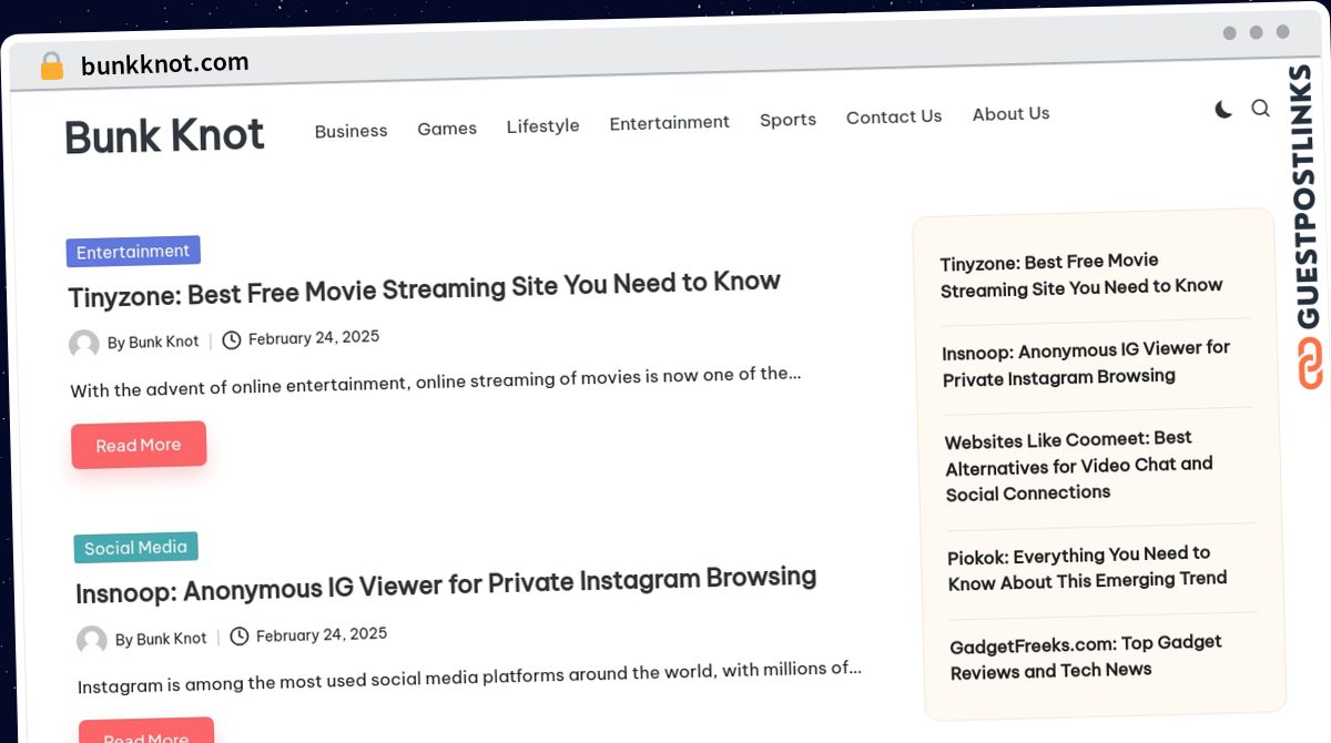 Publish Guest Post on bunkknot.com
