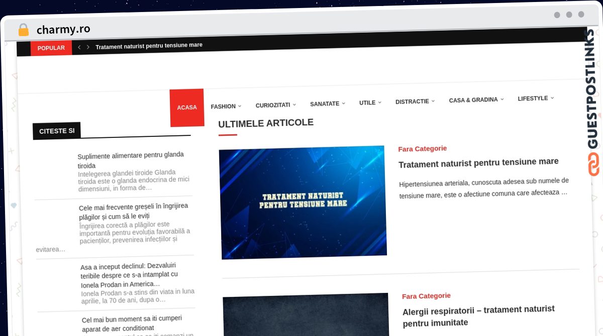 Publish Guest Post on charmy.ro