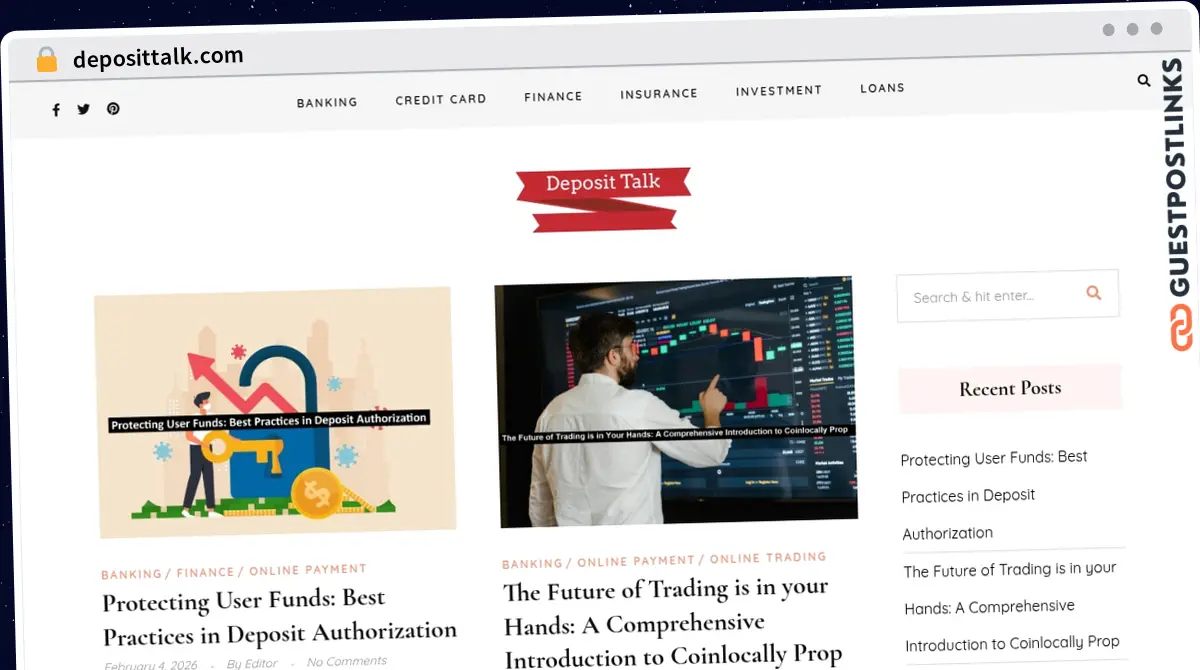 Publish Guest Post on deposittalk.com