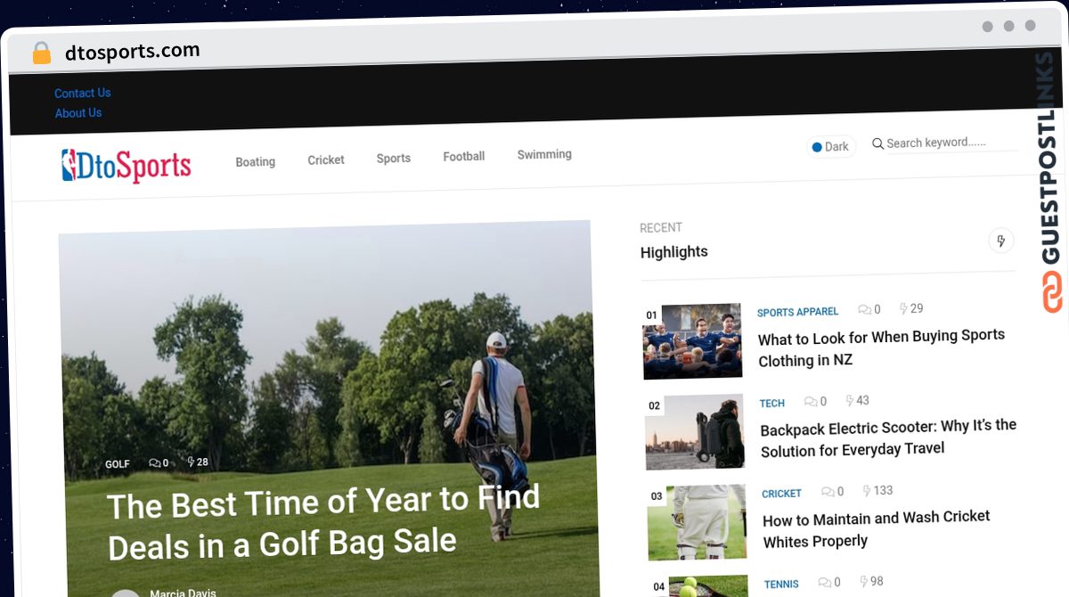 Publish Guest Post on dtosports.com