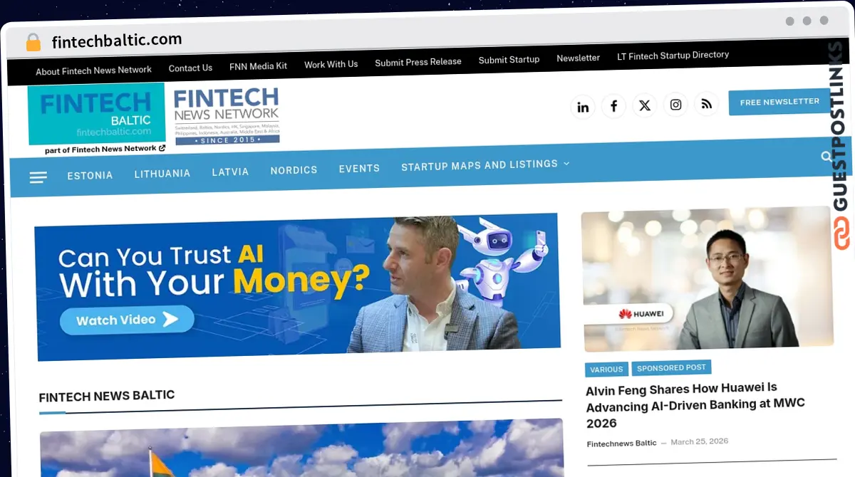 Publish Guest Post on fintechbaltic.com