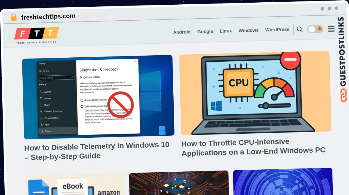 Publish Guest Post on freshtechtips.com
