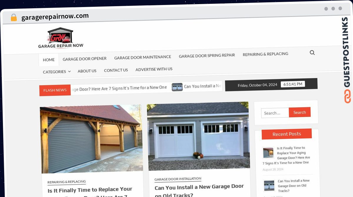 Publish Guest Post on garagerepairnow.com