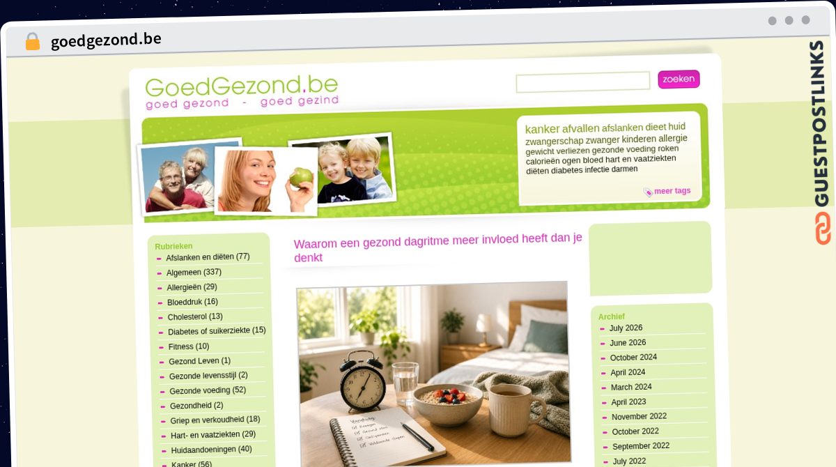 Publish Guest Post on goedgezond.be