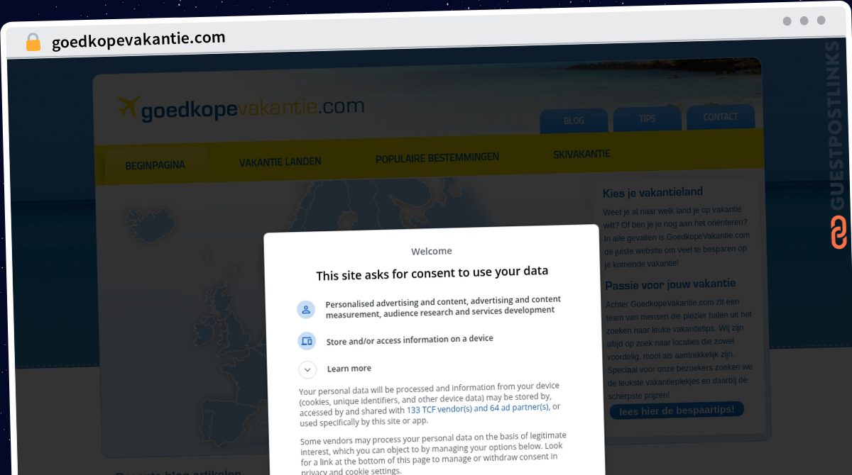 Publish Guest Post on goedkopevakantie.com