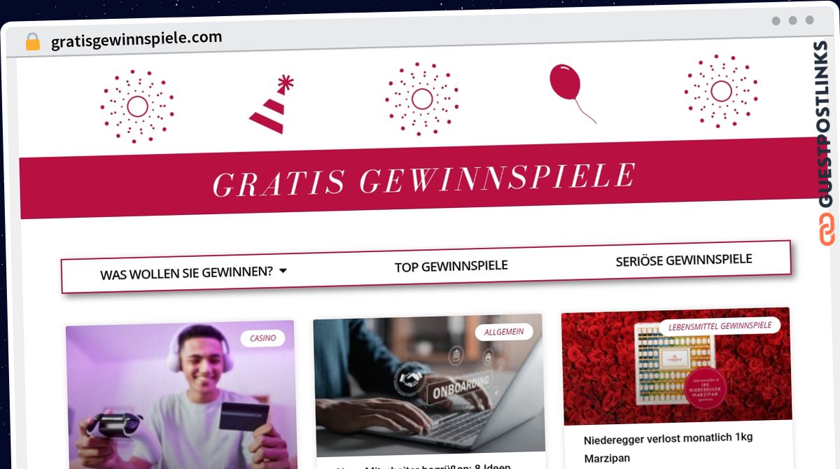 Publish Guest Post on gratisgewinnspiele.com