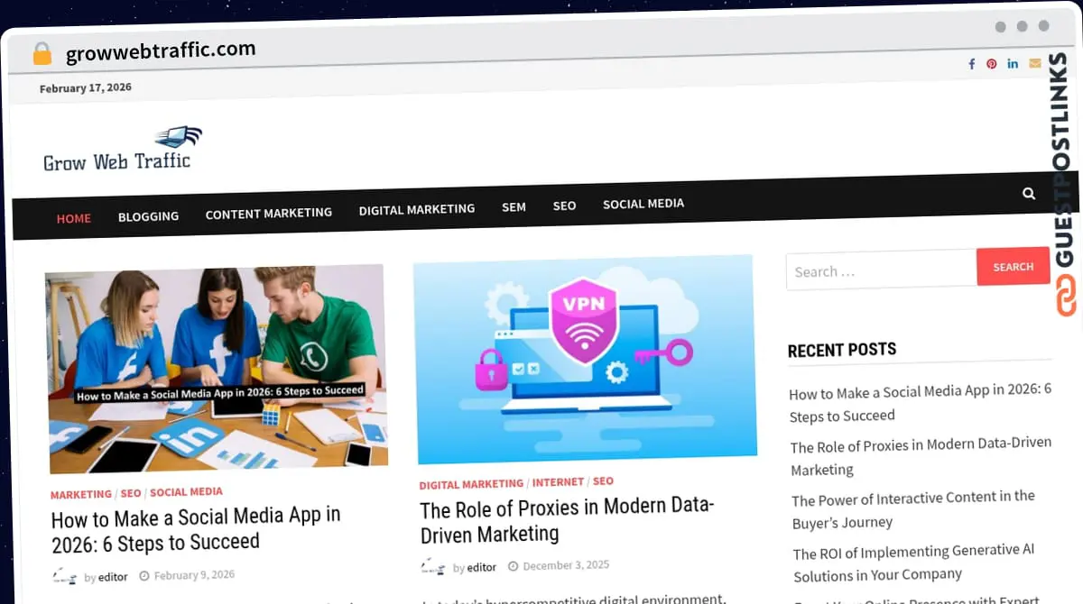 Publish Guest Post on growwebtraffic.com