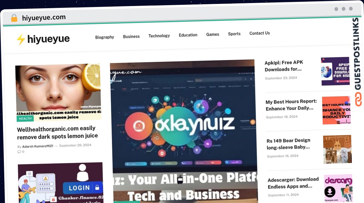 Publish Guest Post on hiyueyue.com