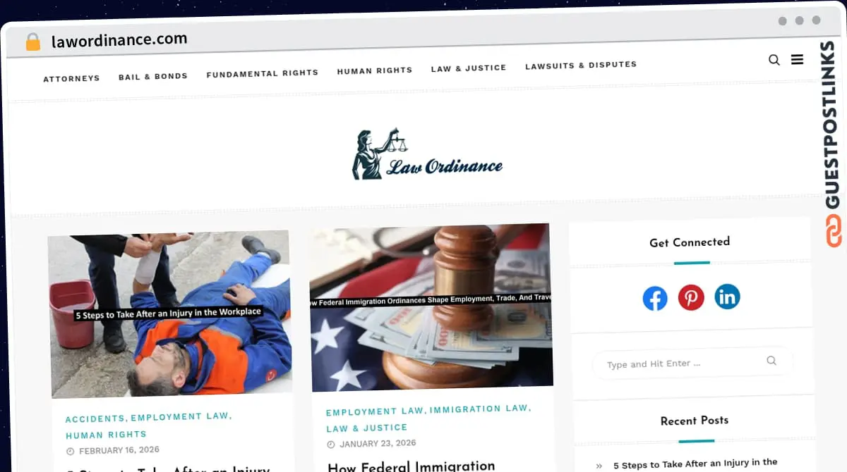 Publish Guest Post on lawordinance.com