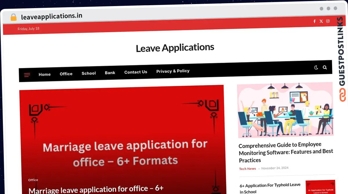 Publish Guest Post on leaveapplications.in