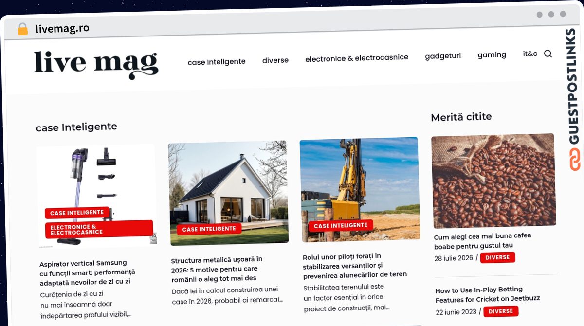 Publish Guest Post on livemag.ro