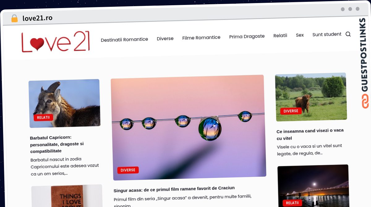 Publish Guest Post on love21.ro