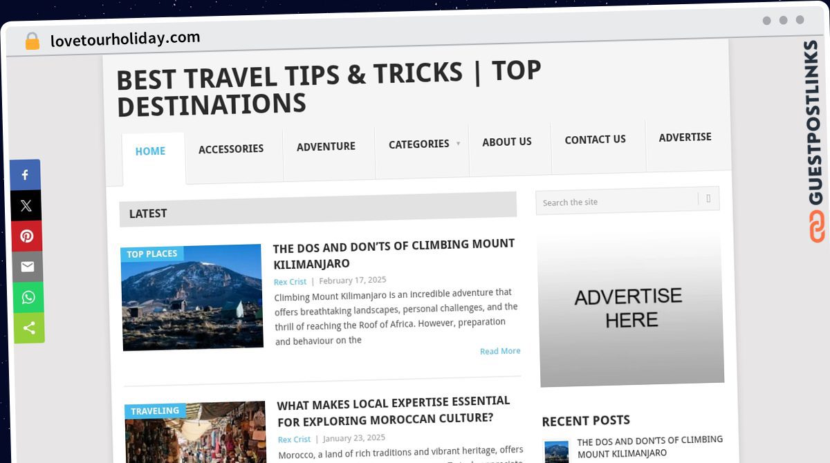Publish Guest Post on lovetourholiday.com
