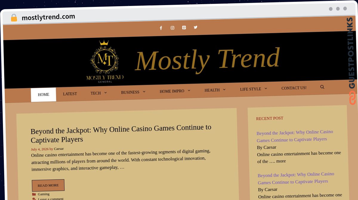 Publish Guest Post on mostlytrend.com