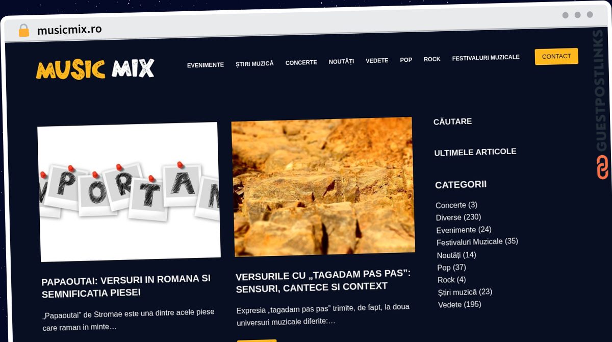 Publish Guest Post on musicmix.ro