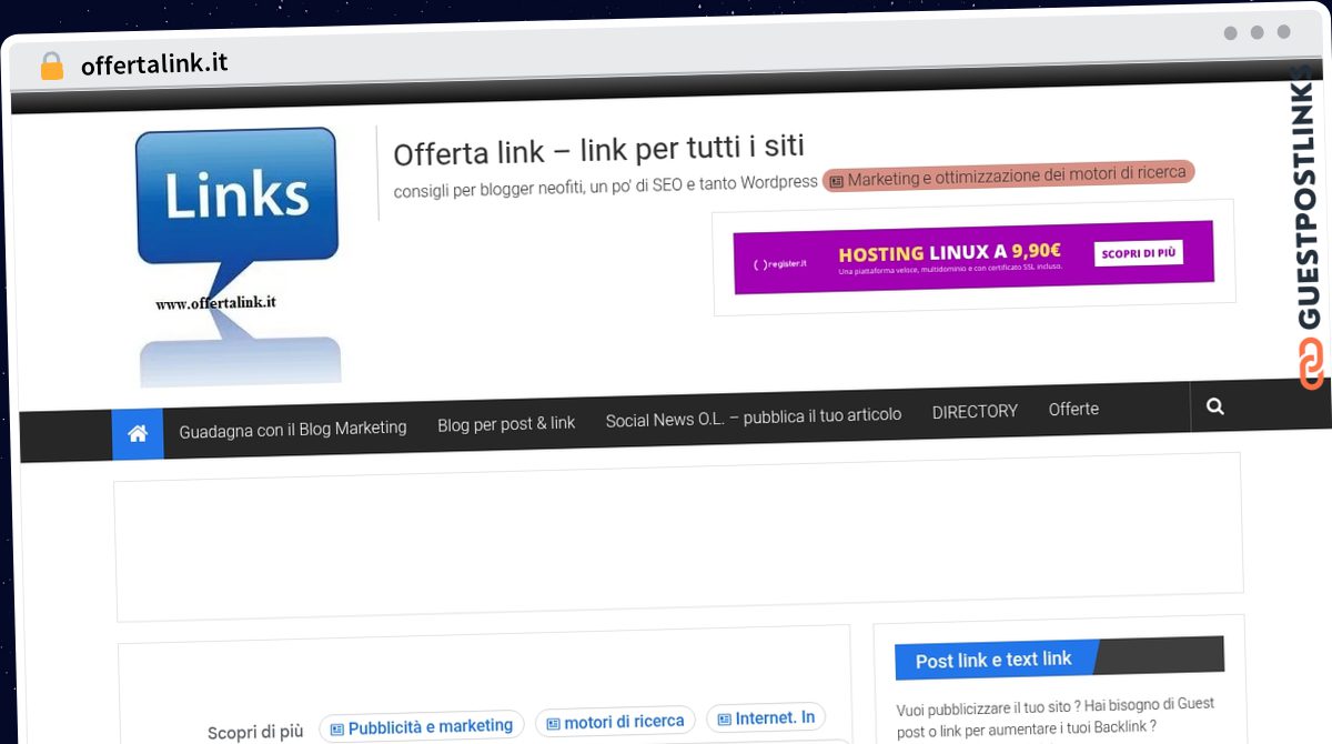 Publish Guest Post on offertalink.it