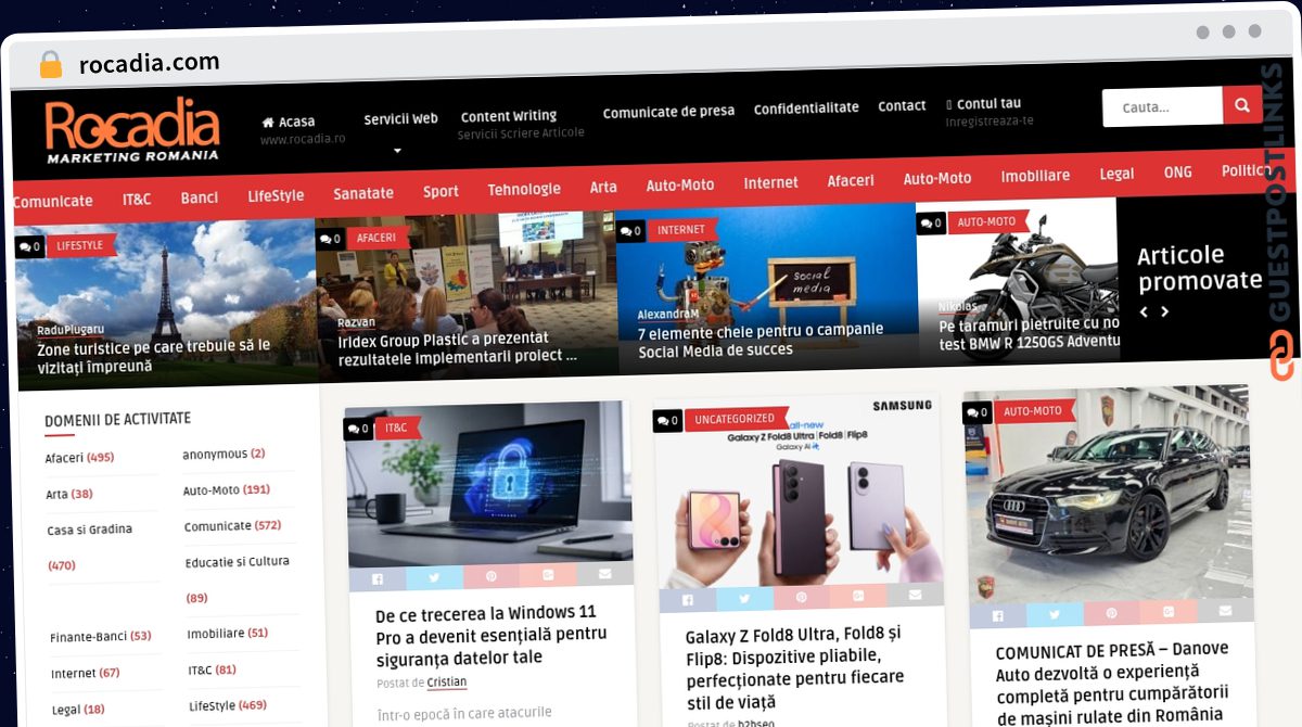 Publish Guest Post on rocadia.com