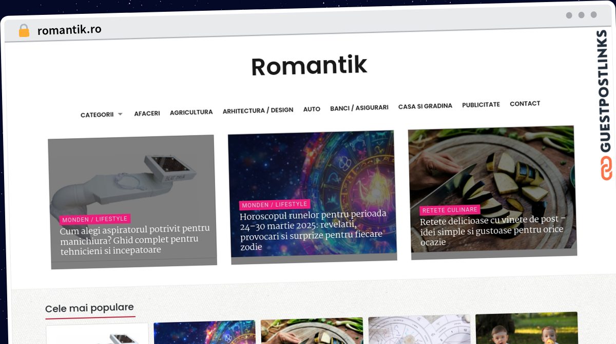Publish Guest Post on romantik.ro
