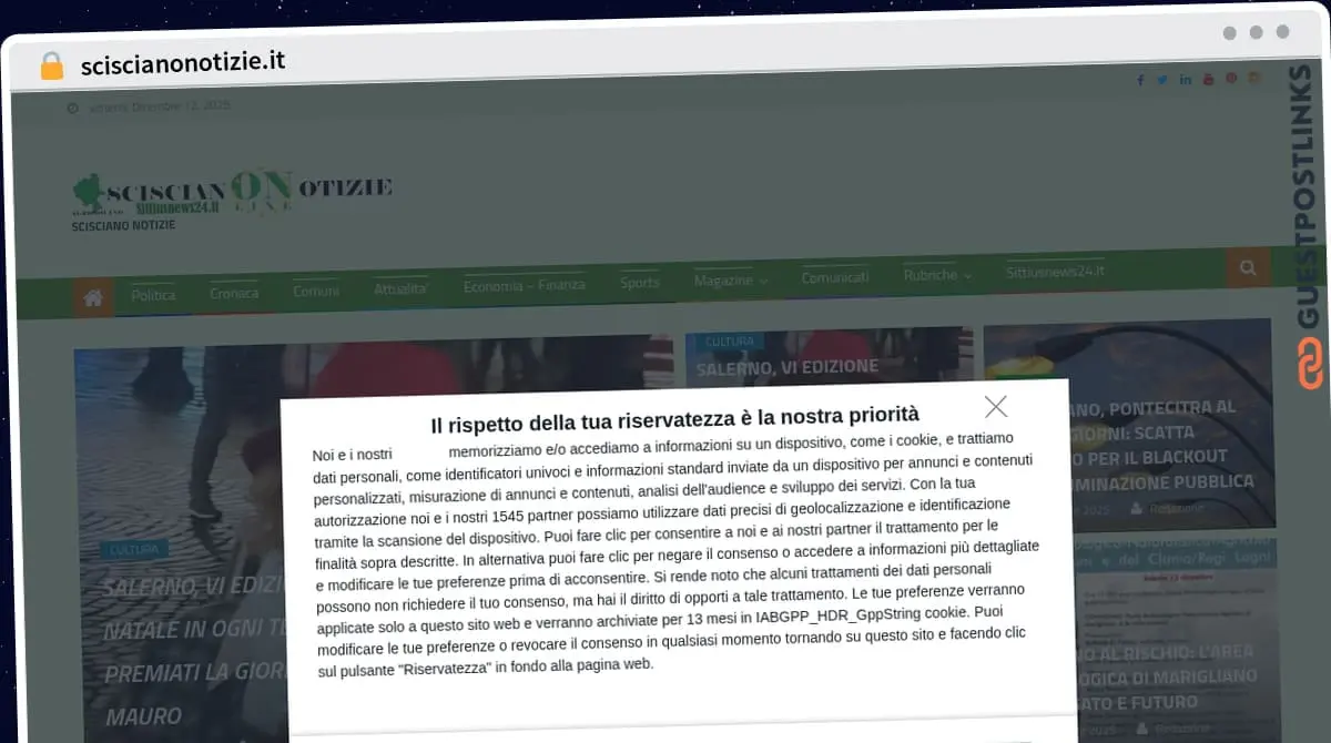 Publish Guest Post on sciscianonotizie.it